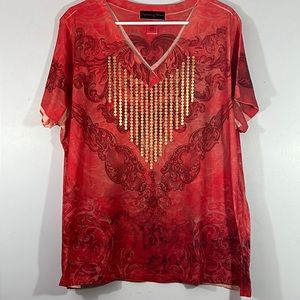 Appropriate Behavior vibrant burnout top, Sz. 3X